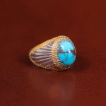 انگشتر فیروزه شجری مردانه کد 31728