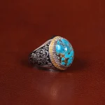 انگشتر فیروزه شجری مردانه کد 31730