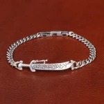 دستبند نقره مردانه کد 31737