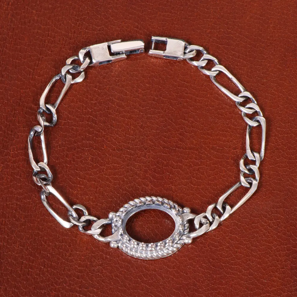 دستبند نقره مردانه کد 31738