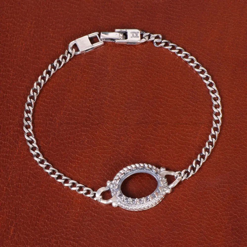 دستبند نقره مردانه کد 31739