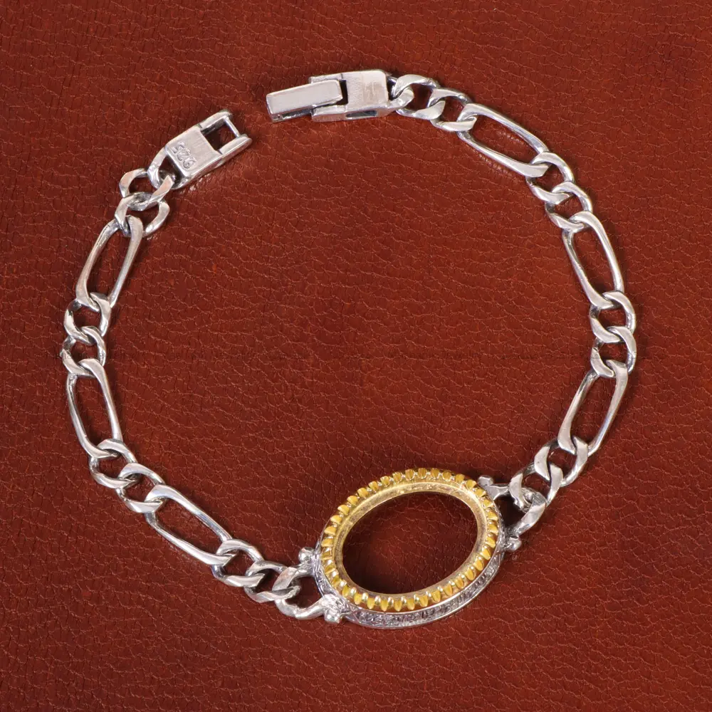 دستبند نقره مردانه کد 31741