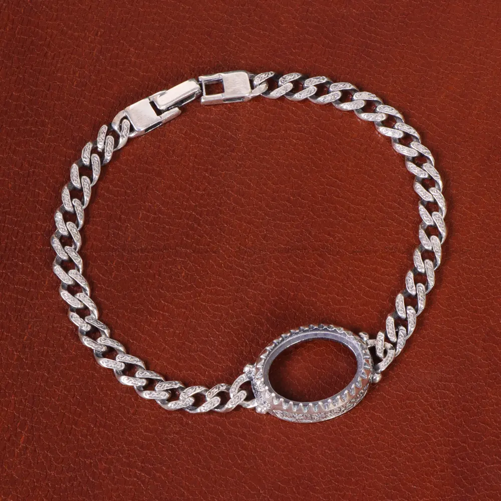 دستبند نقره مردانه کد 31742