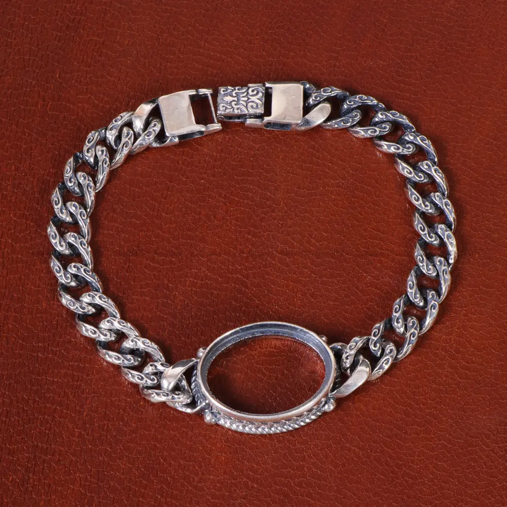 دستبند نقره مردانه کد 31745