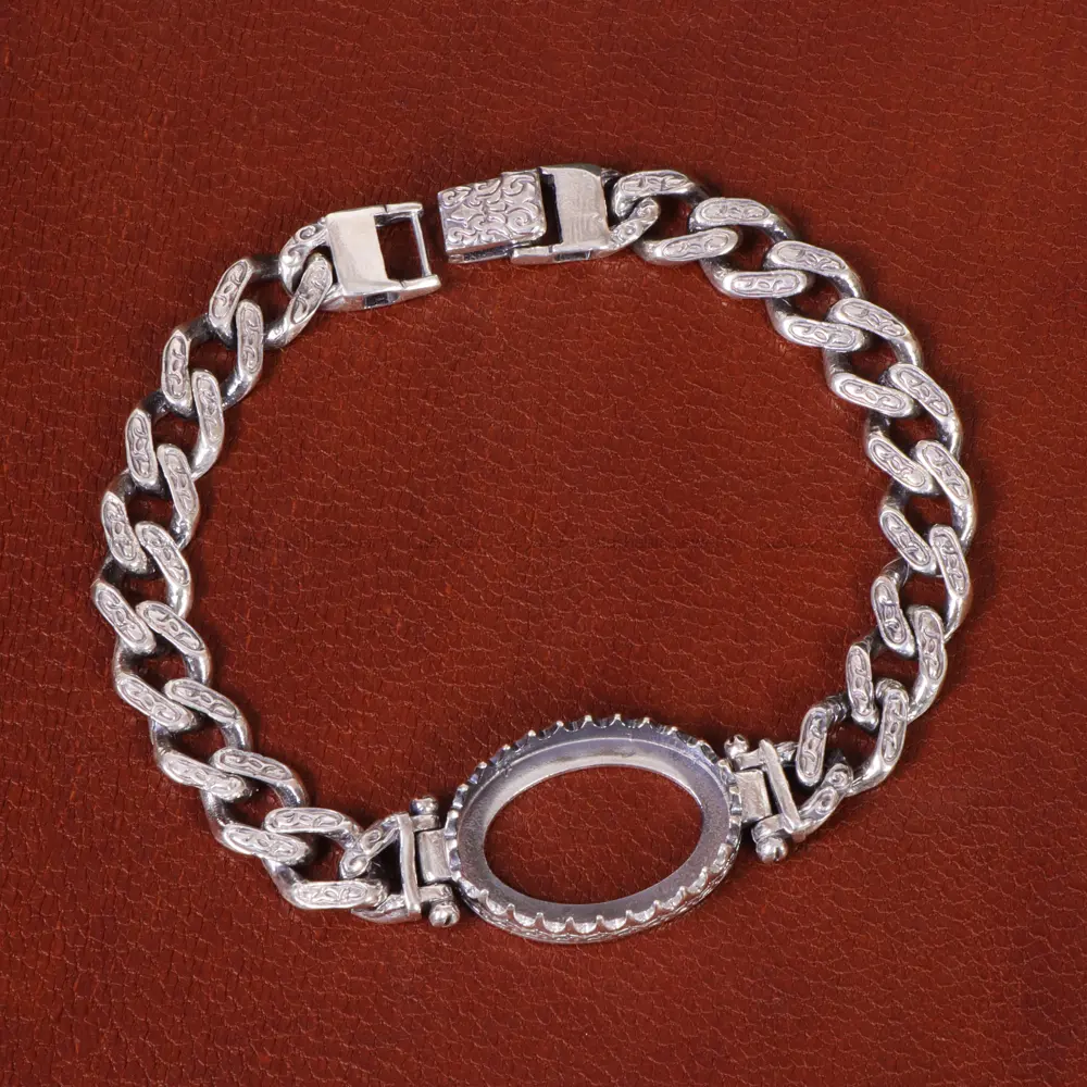 دستبند نقره مردانه کد 31746