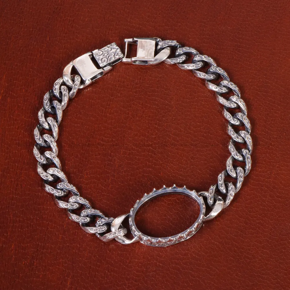 دستبند نقره مردانه کد 31747