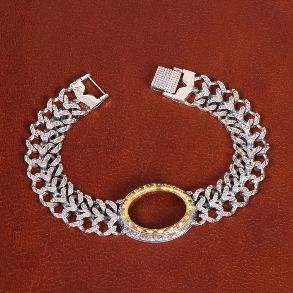 دستبند نقره مردانه کد 31749