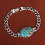 دستبند فیروزه مردانه کد 31752