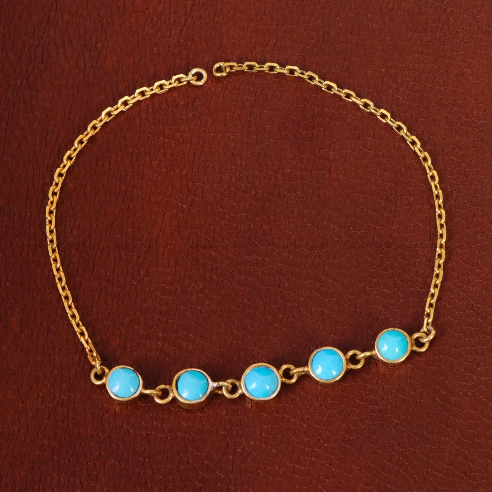 دستبند فیروزه زنانه کد 31757