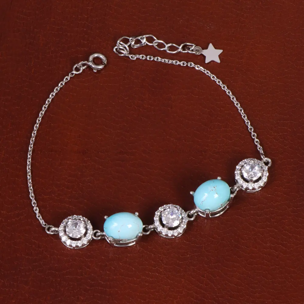 دستبند فیروزه زنانه کد 31762