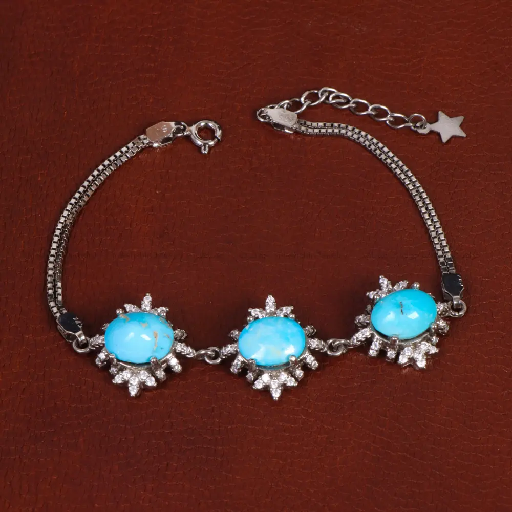 دستبند فیروزه زنانه کد 31763