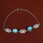 دستبند فیروزه زنانه کد 31766