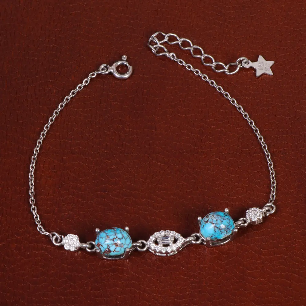 دستبند فیروزه زنانه کد 31768