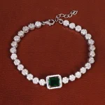 دستبند طرح زمرد زنانه کد 31776