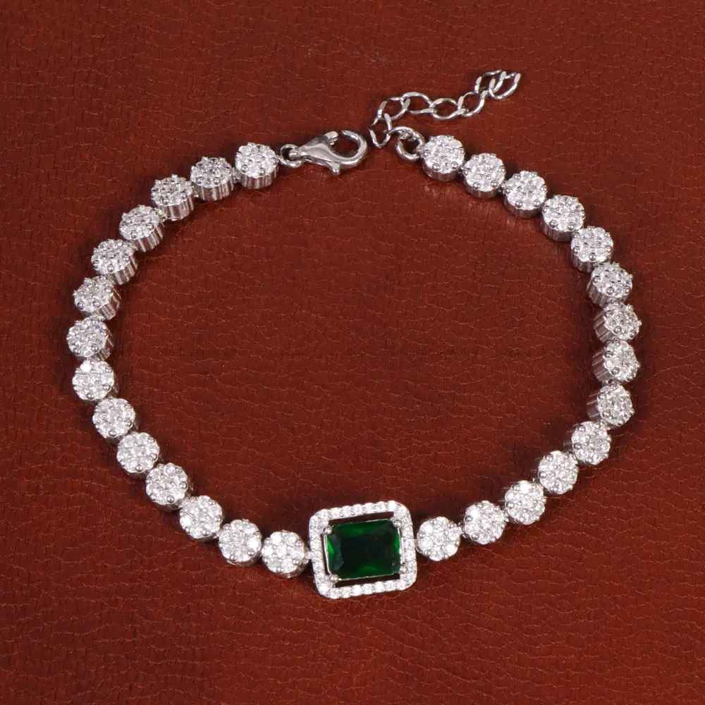 دستبند طرح زمرد زنانه کد 31776