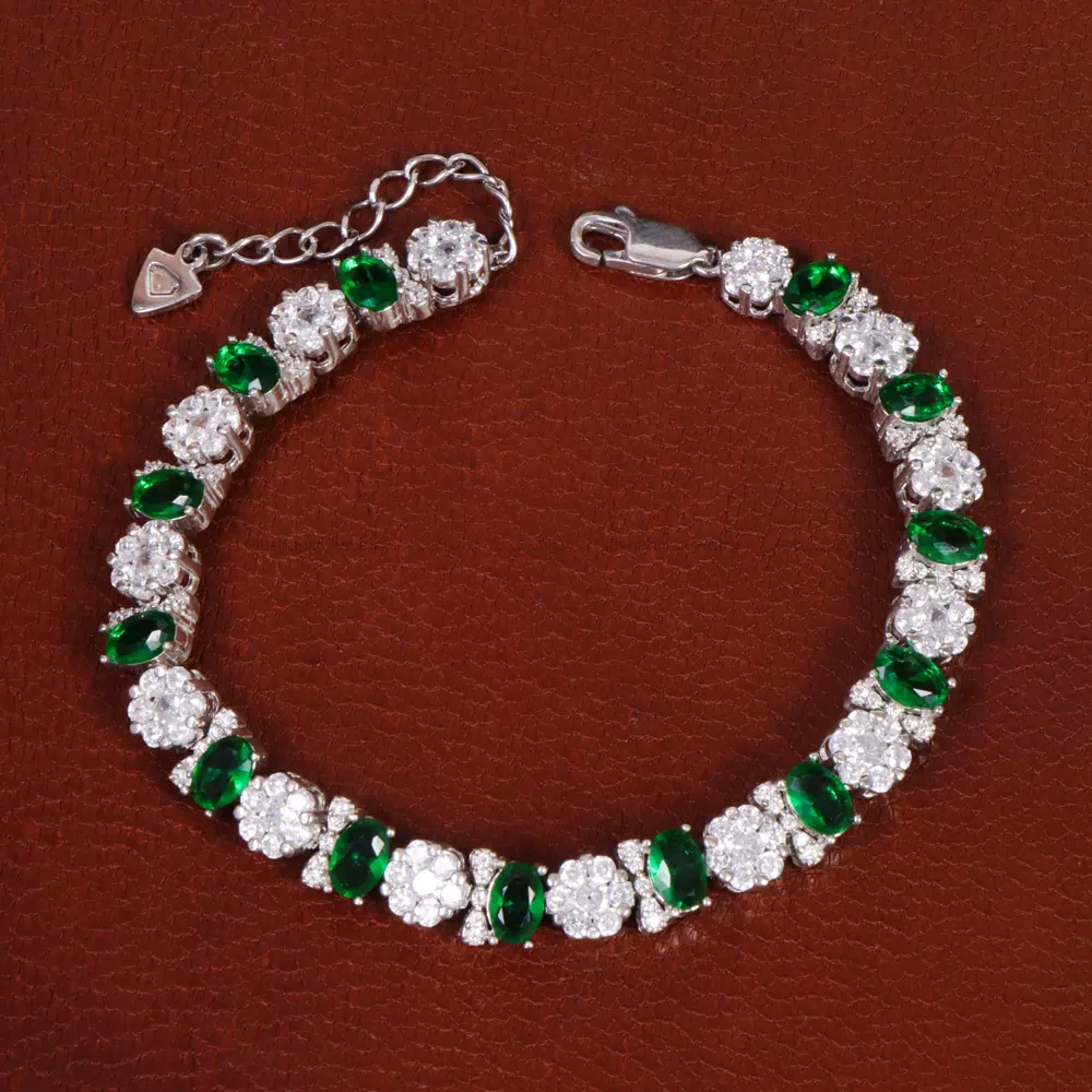 دستبند طرح زمرد زنانه کد 31778