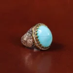 انگشتر فیروزه عجمی مردانه کد 31808