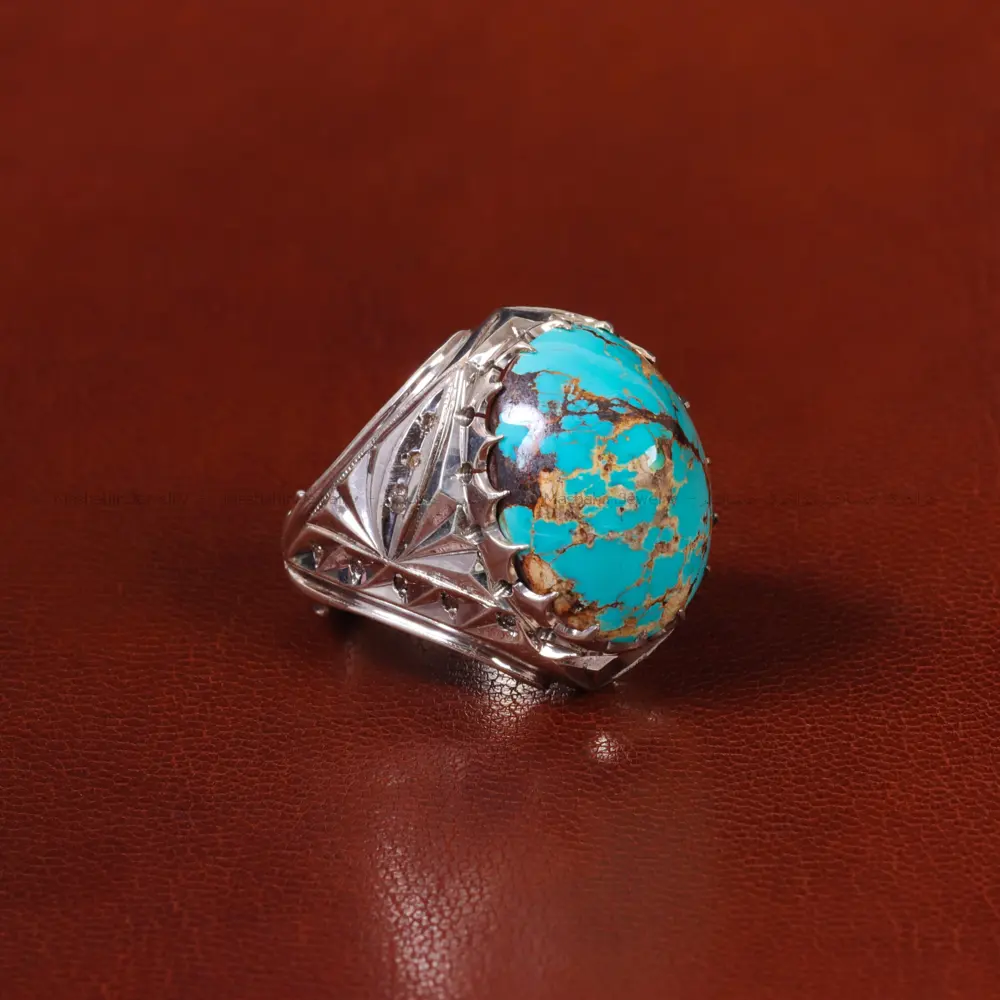 انگشتر فیروزه شجری مردانه کد 31809