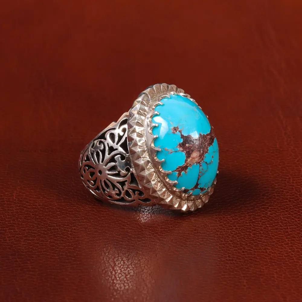 انگشتر فیروزه شجری مردانه کد 31810