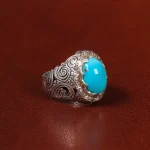 انگشتر فیروزه عجمی مردانه کد 31811