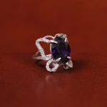 انگشتر طرح آمیتیست زنانه کد 31818