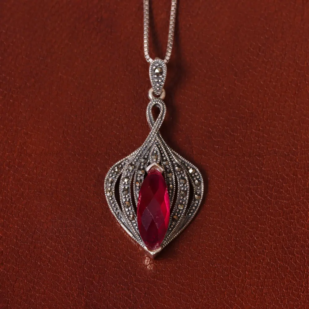 گردنبند یاقوت سرخ زنانه کد 31856