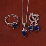 نیم ست طرح یاقوت کبود زنانه کد 31863