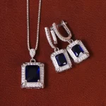 نیم ست طرح یاقوت کبود زنانه کد 31865