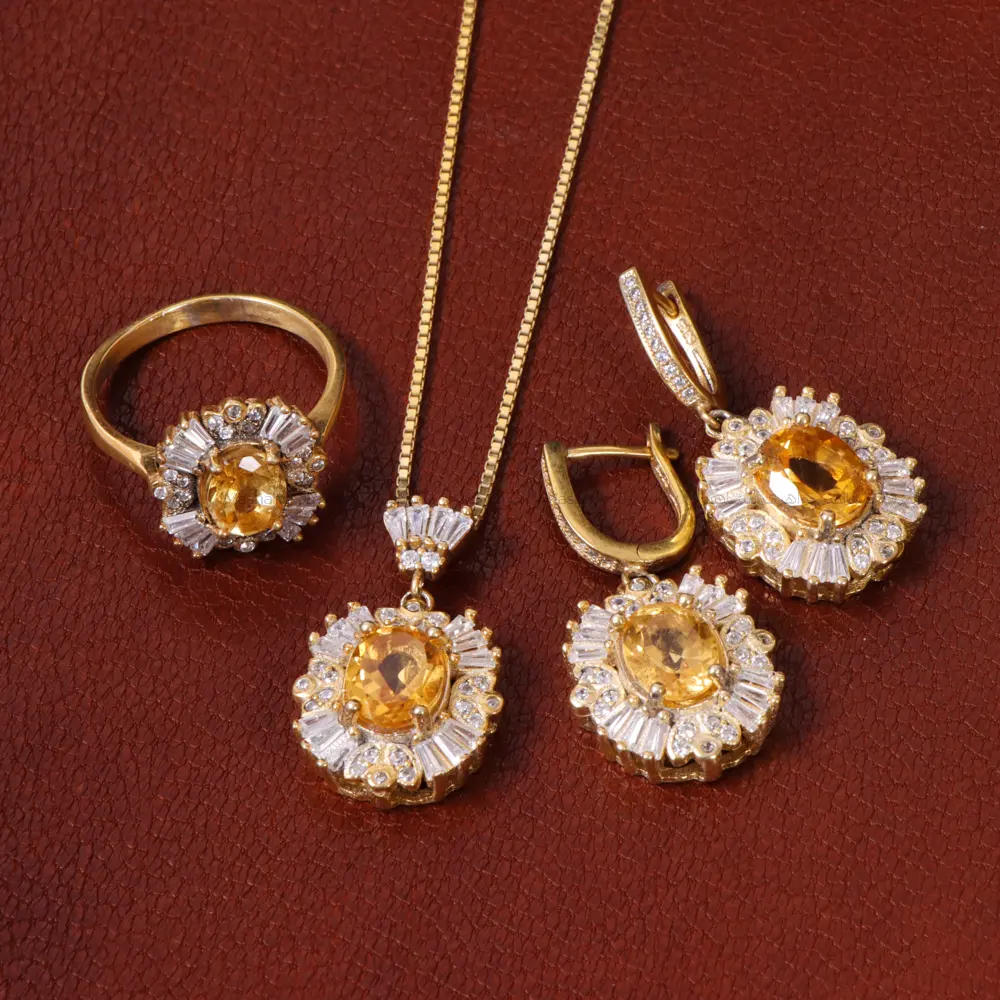 نیم ست سیترین زنانه کد 31866