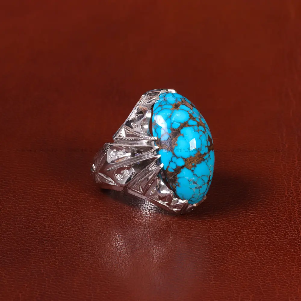 انگشتر فیروزه شجری مردانه کد 31936