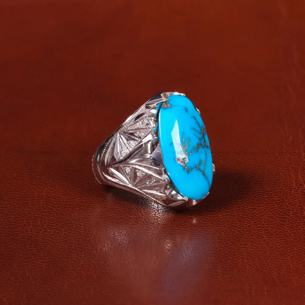 انگشتر فیروزه شجری مردانه کد 31939