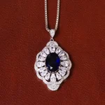 گردنبند طرح یاقوت کبود زنانه کد 31952