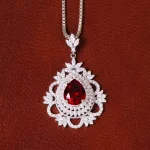 گردنبند طرح یاقوت سرخ زنانه کد 31953