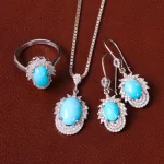 نیم ست فیروزه زنانه کد 31960