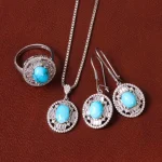 نیم ست فیروزه زنانه کد 31961