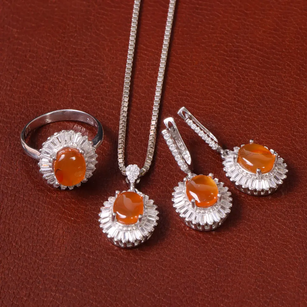 نیم ست عقیق زنانه کد 31965