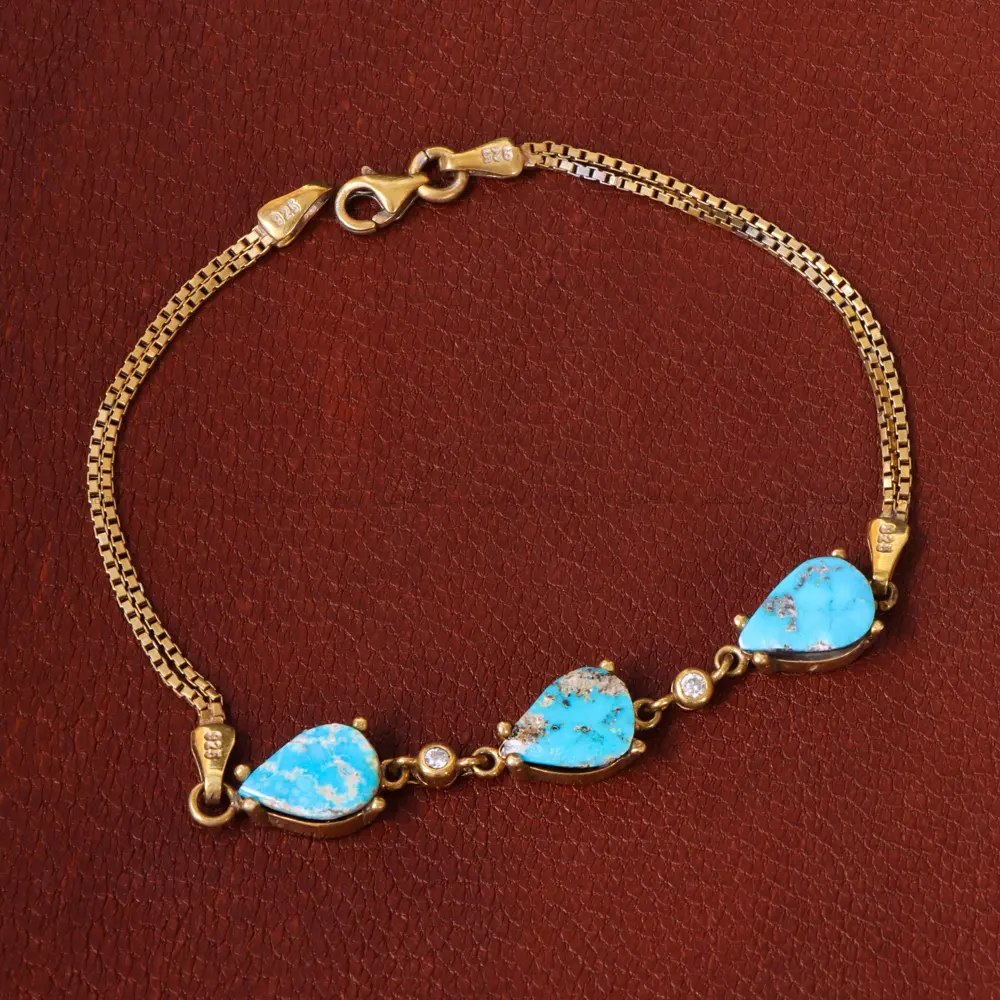 دستبند فیروزه زنانه کد 31985