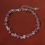 دستبند یاقوت سرخ زنانه کد 31991