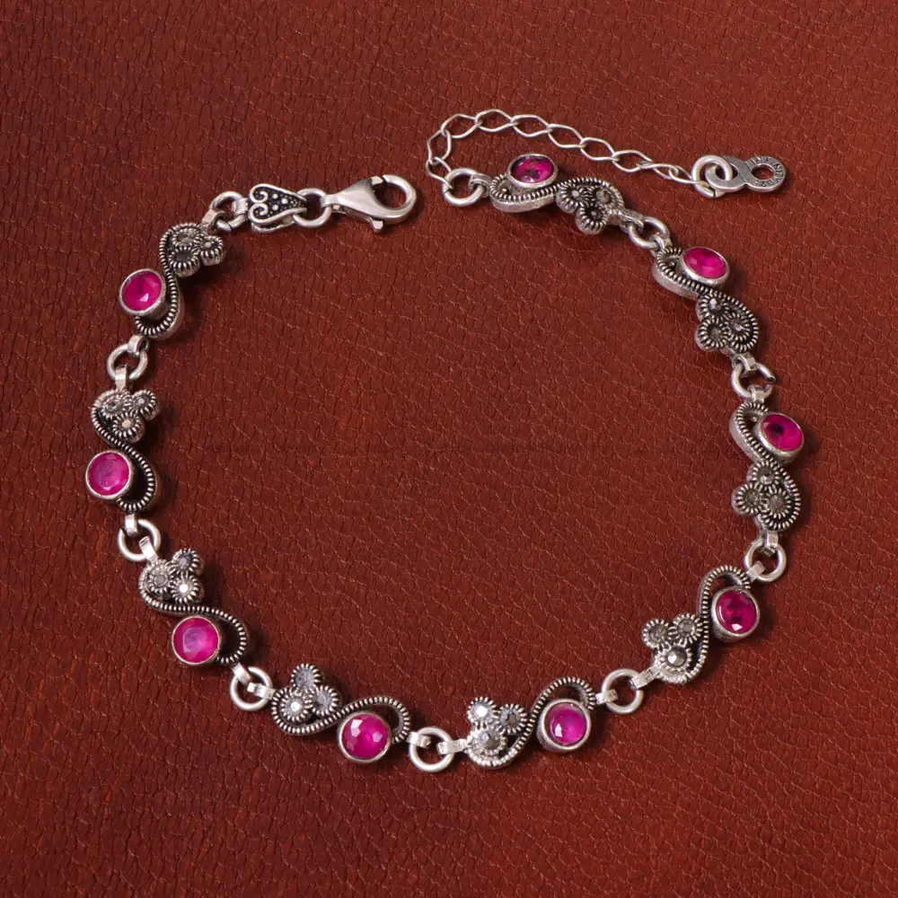 دستبند یاقوت سرخ زنانه کد 31991