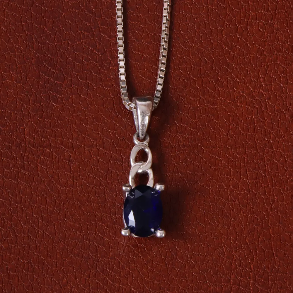 گردنبند طرح یاقوت کبود زنانه کد 32157