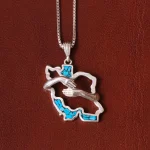 گردنبند فیروزه کوب طرح ایران کد 32192