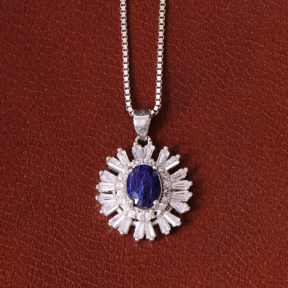 گردنبند یاقوت کبود زنانه کد 32199