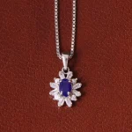 گردنبند یاقوت کبود زنانه کد 32200