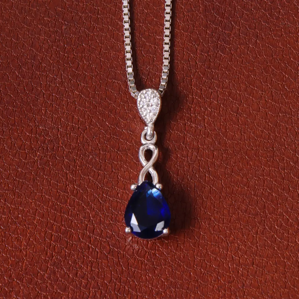 گردنبند طرح یاقوت کبود زنانه کد 32202