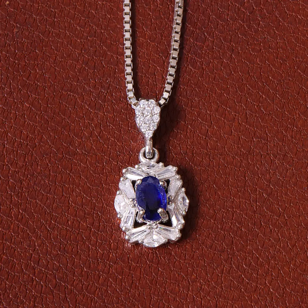 گردنبند یاقوت کبود زنانه کد 32204