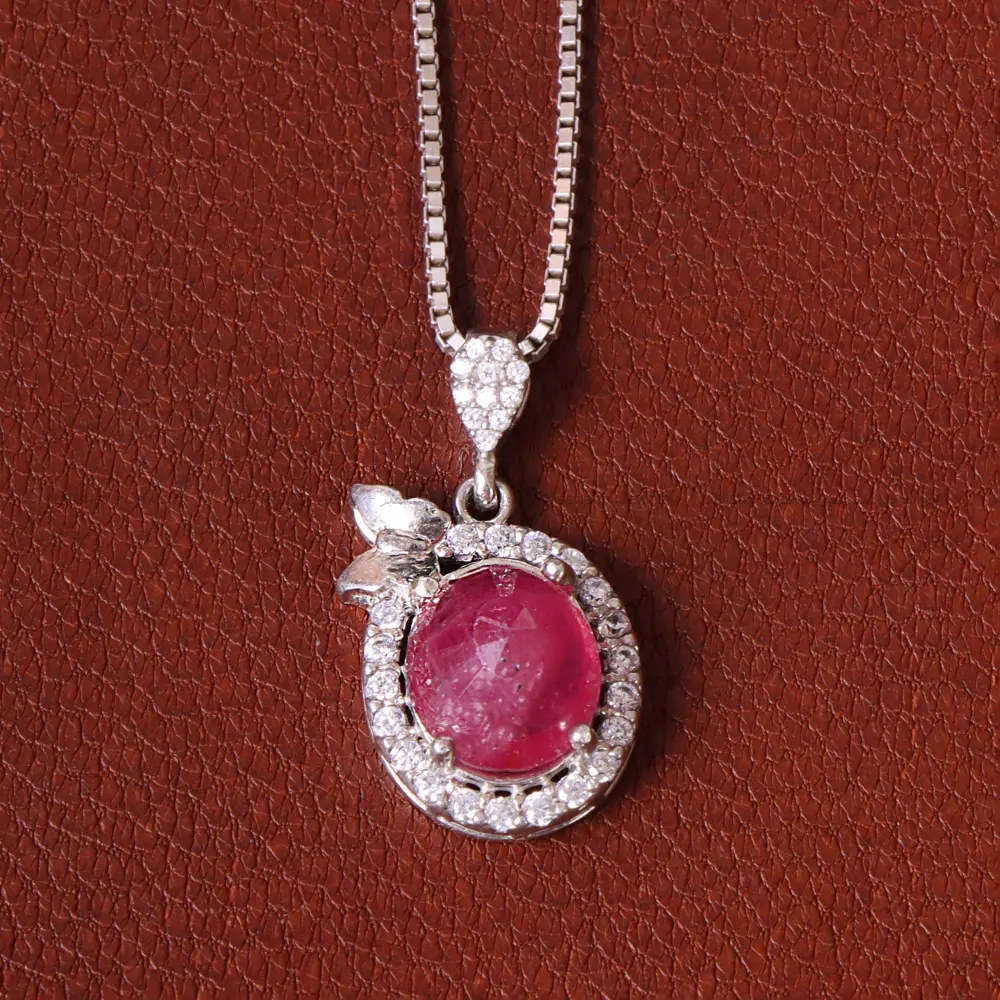 گردنبند یاقوت سرخ زنانه کد 32208