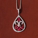 گردنبند طرح یاقوت سرخ زنانه کد 32209