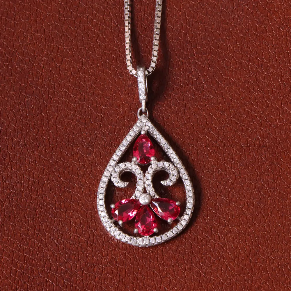 گردنبند طرح یاقوت سرخ زنانه کد 32209