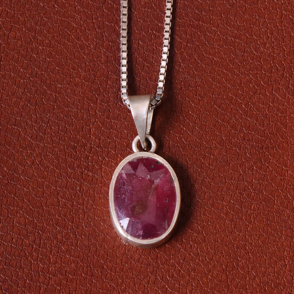 گردنبند یاقوت سرخ زنانه کد 32210