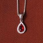 گردنبند طرح یاقوت سرخ زنانه کد 32212
